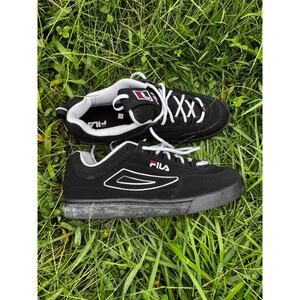 Fila FW04548-014 Black White Red Logo Skate Sneakers Men’s Size 13